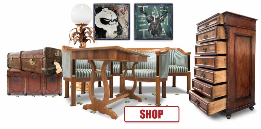 antike Möbel onlineshop vintage Biedermeier Palme Stehlampe Sofa