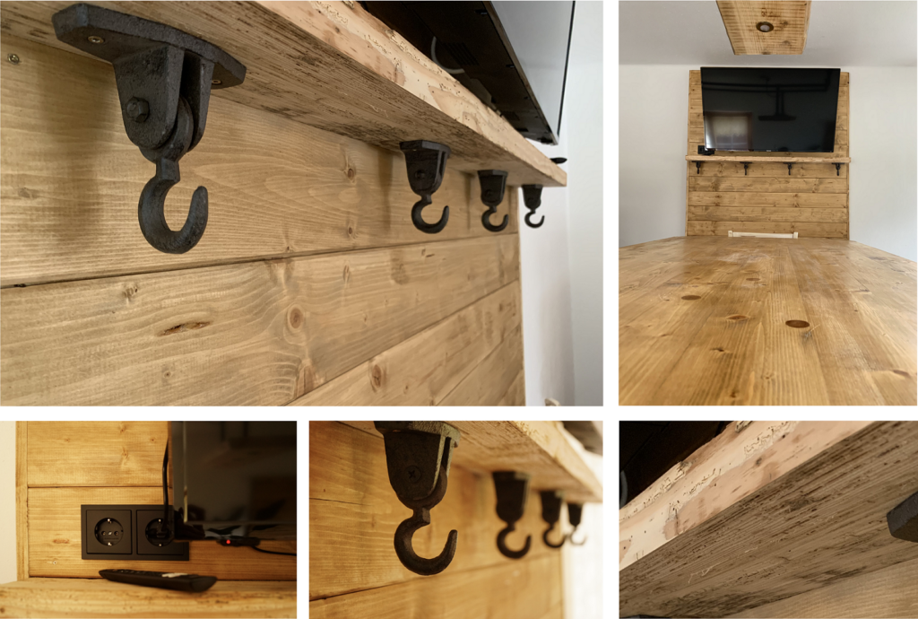 TV Wand Holz rustikal Landhausstil