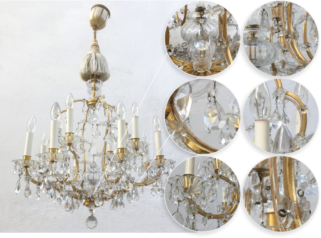 Lobmeyer Kronleuchter Bleikristall antik