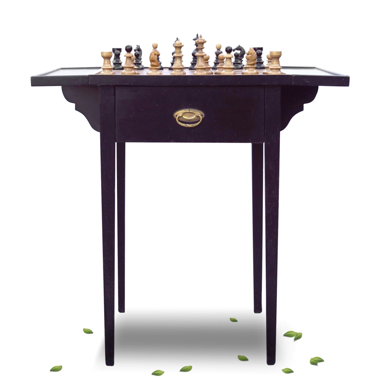 Pembroke Table antique Drop Leaf Spieltisch antiker Schachtisch mit Figuren Antiquität Jugendstil