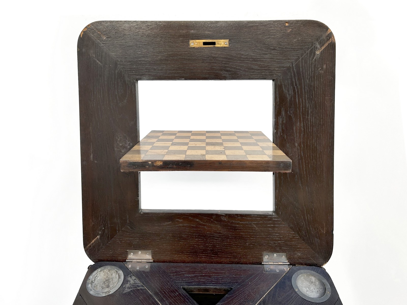 Spieltisch antiker Schachtisch Jugendstil Edward Antiquität Flip-Top Table Flipboard Chess Poker