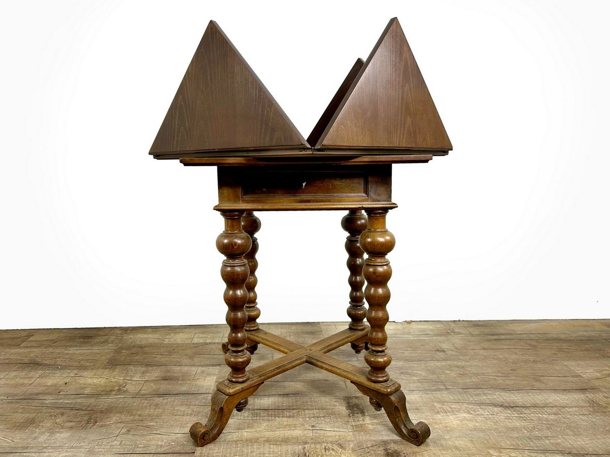 Beistelltisch antiker Spieltisch ausklappbar Historismus um 1880 Envelope Table