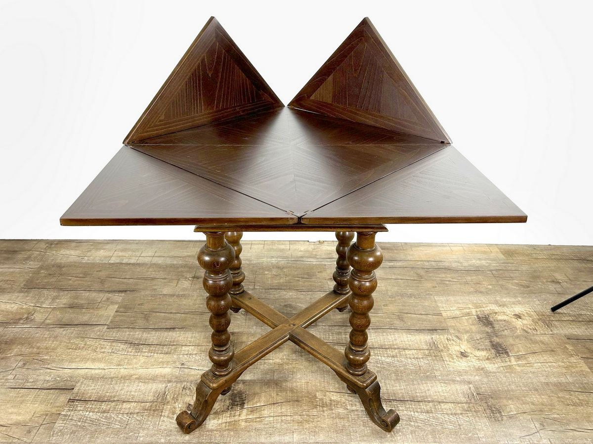 Beistelltisch antiker Spieltisch ausklappbar Historismus um 1880 Envelope Table