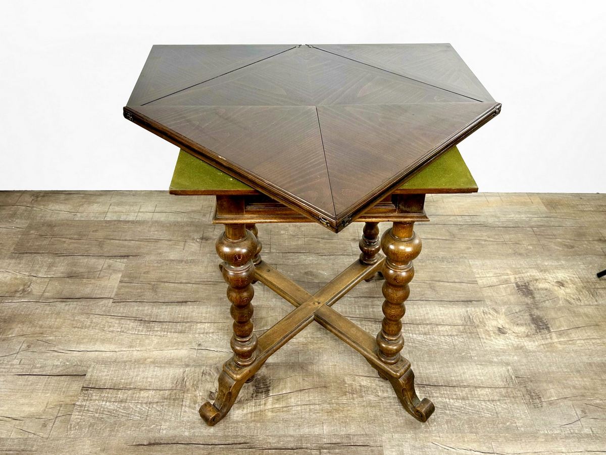 Beistelltisch antiker Spieltisch ausklappbar Historismus um 1880 Envelope Table