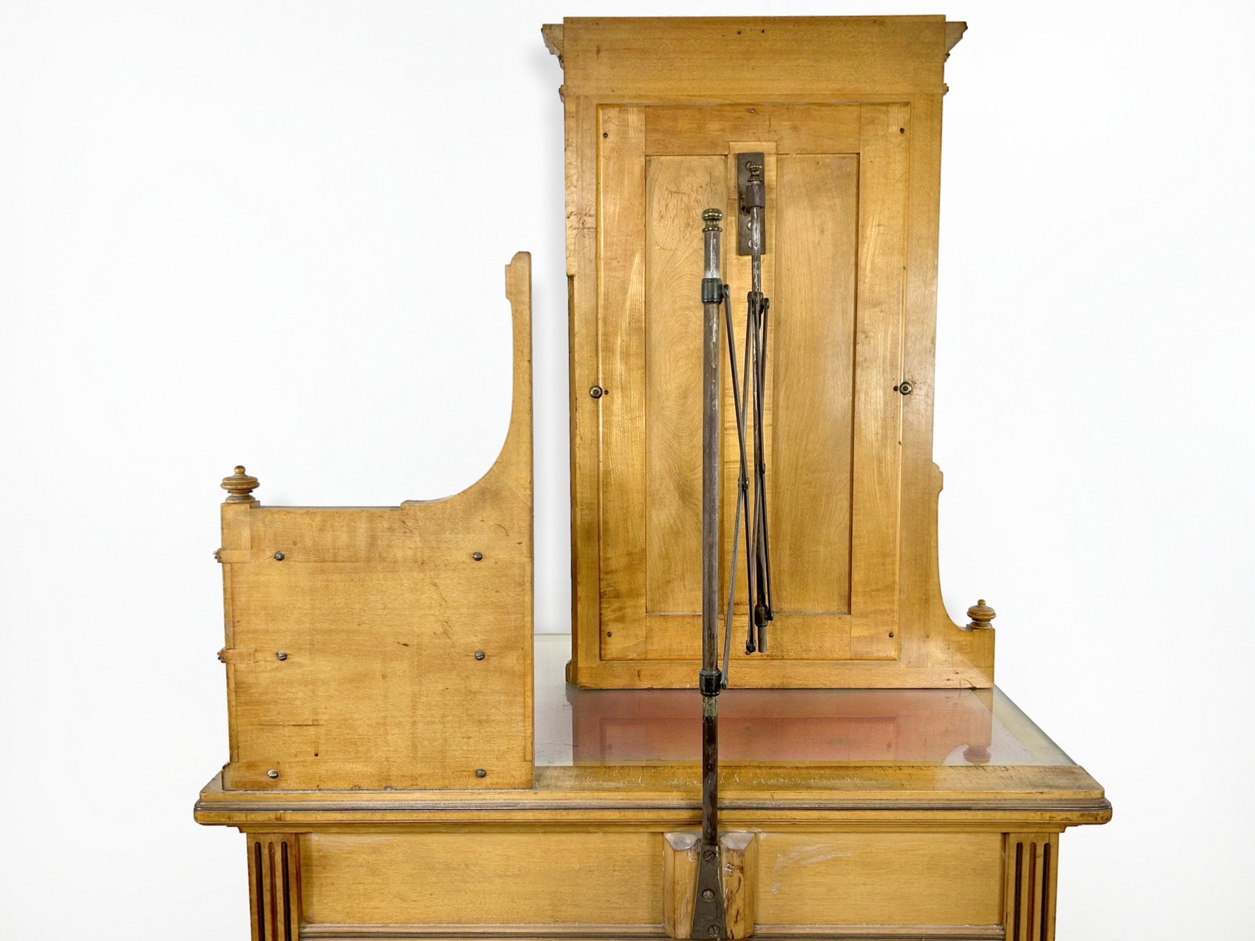 Frisiertisch antiker Schminktisch Gründerzeit Regal Sekretär mit Spiegel Pantograph Halterung Antiker Spiegelaufsatz der k.u.k. Hof-Möbelfabrik Ludwig Schmitt Originalzustand Patina