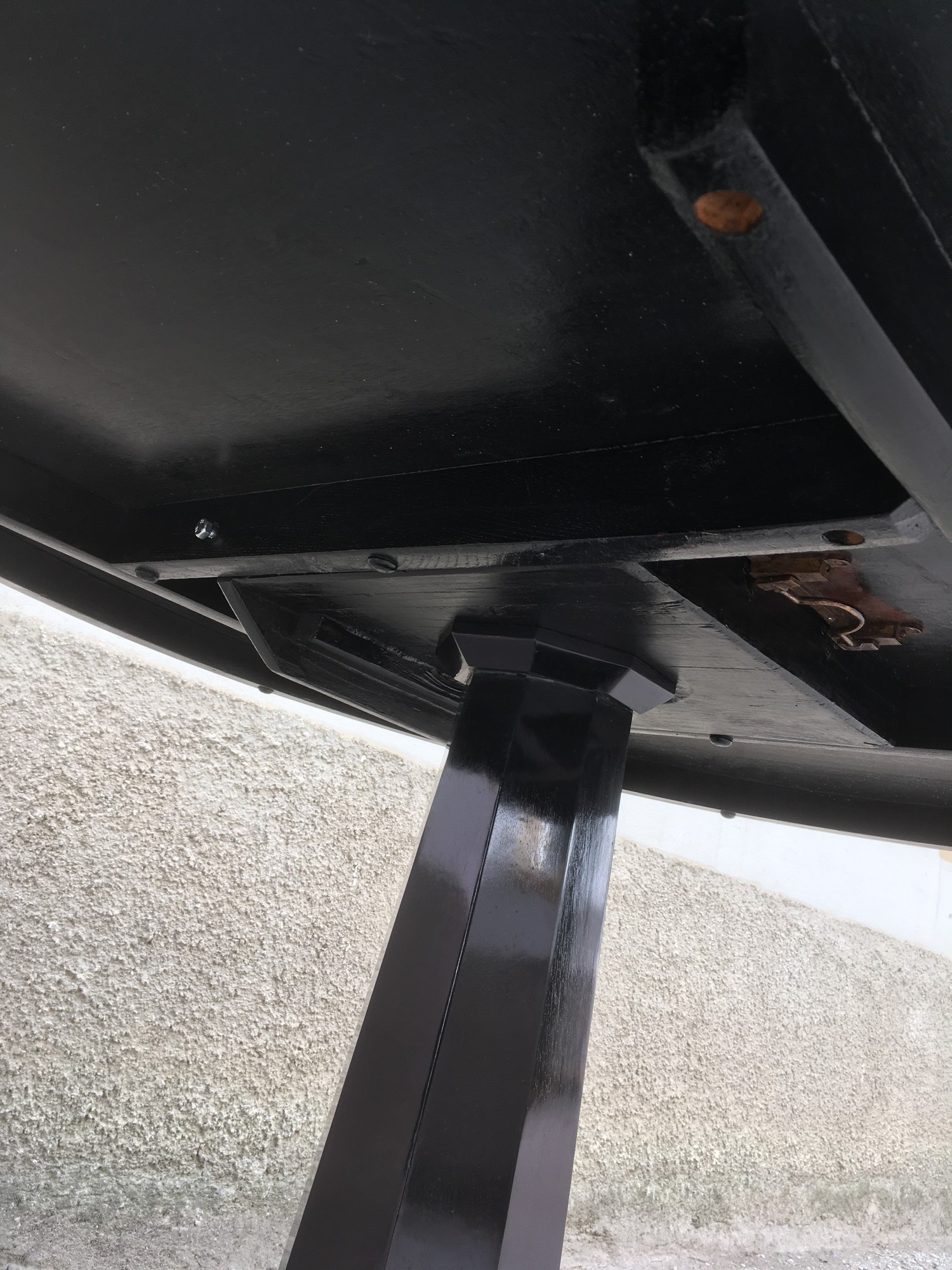 Tisch antik groß Esstisch restauriert Jugendstil Empire Biedermeier noir Schelllackpoliert Klavierlack