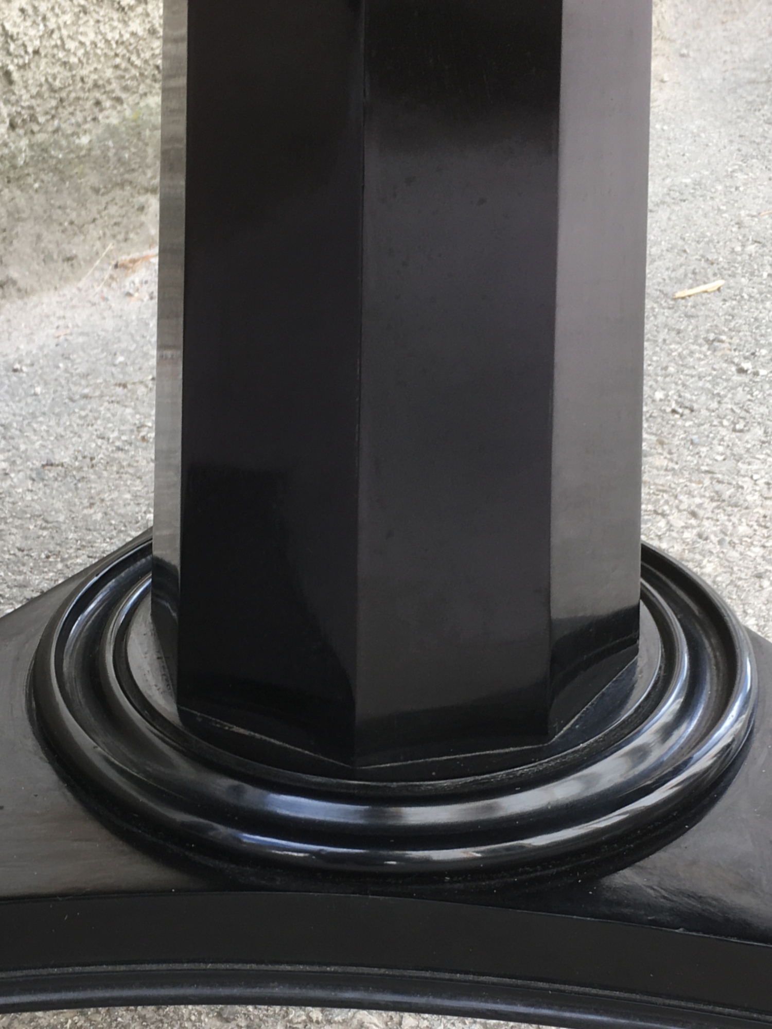 Tisch antik groß Esstisch restauriert Jugendstil Empire Biedermeier noir Schelllackpoliert Klavierlack